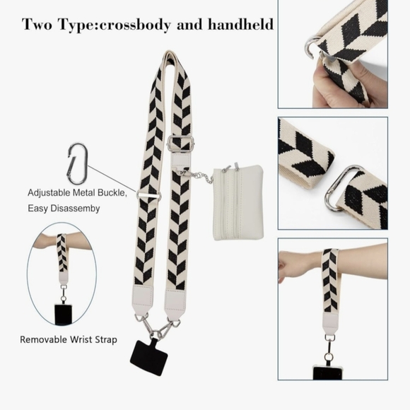 Stylish Cream Crossbody Bag with Black Strap - Picture 2 of 6